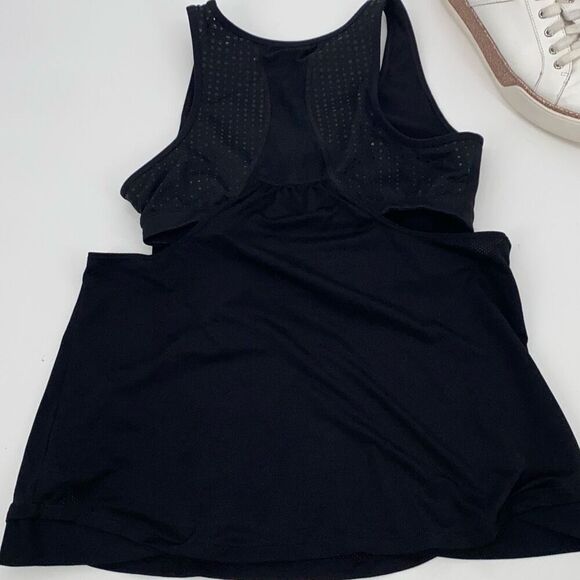 Athleta Small Black Gel Mesh Supercharged 2-in-1‎ Shelf Bra Tank Top Small Black - Picture 10 of 16